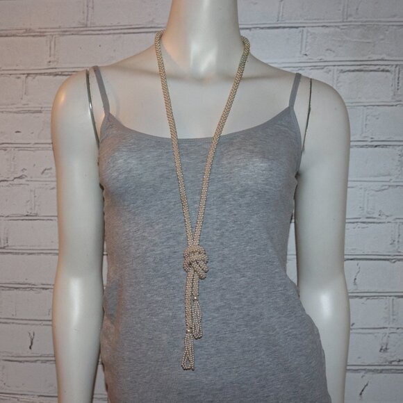 🤍📿🕊️ VINTAGE LONG TIED KNOT PEARL NECKLACE · 34" - Picture 1 of 5